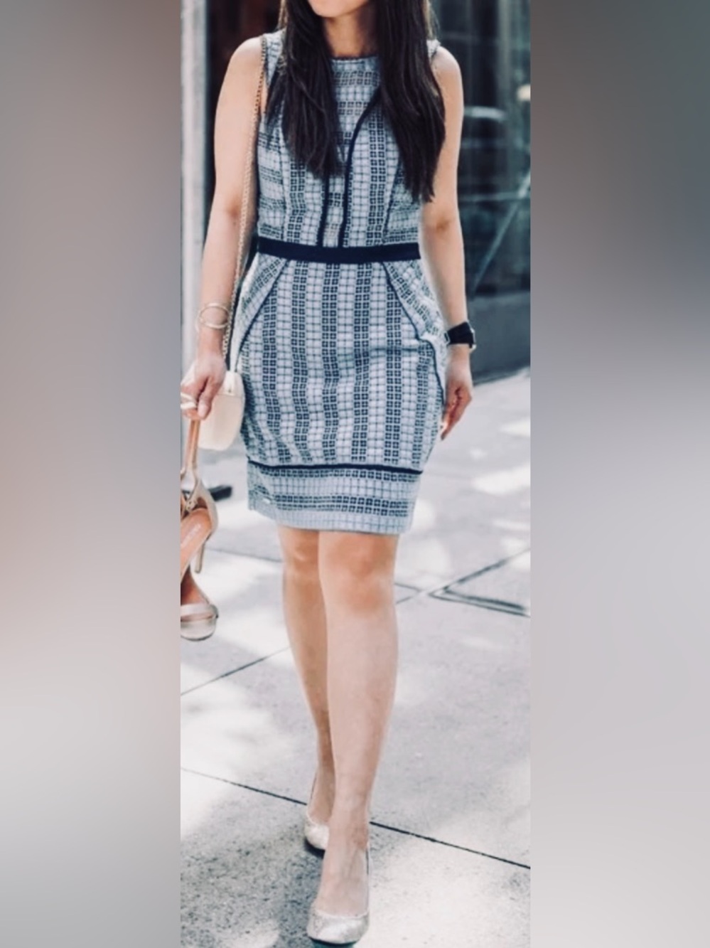 Adelyn Rae Grey Blue Dress